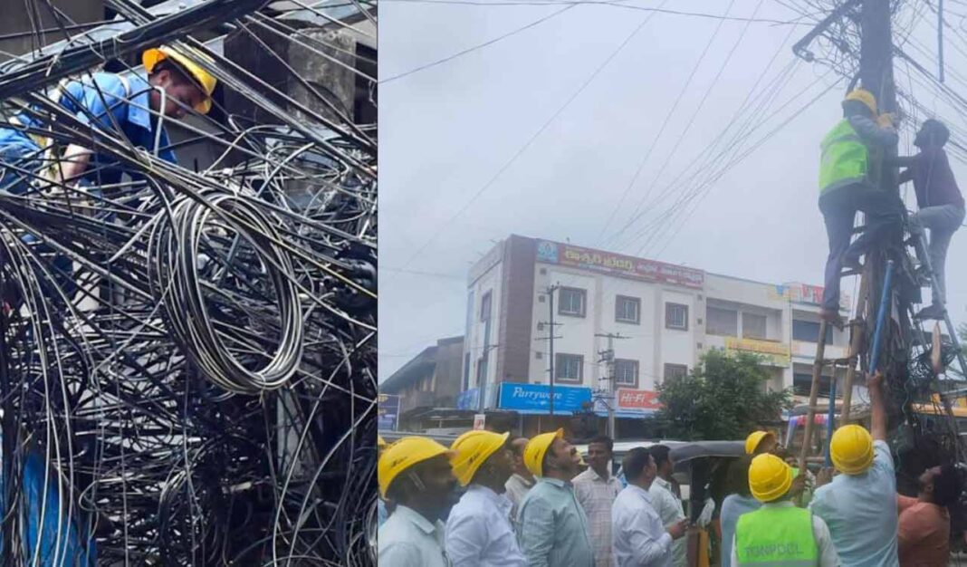 కేబుల్ టీవీ, ఖమ్మమ్లోని ఇంటర్నెట్ ఆపరేటర్లు ఎలక్ట్రిక్ స్తంభాల నుండి కేబుల్స్ తొలగించమని చెప్పారు
– PARAHUSHAR NEWS