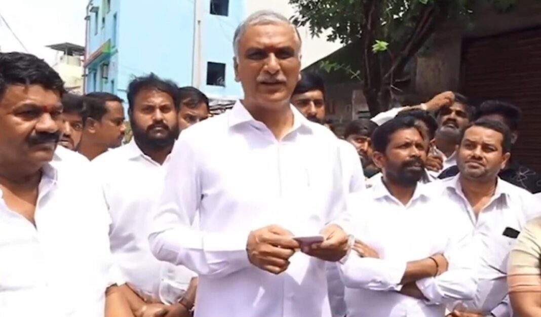 వరద బాధితులను నిర్లక్ష్యం చేసినందుకు హరీష్ రావు కాంగ్రెస్ ప్రభుత్వాన్ని స్లామ్ చేశాడు
