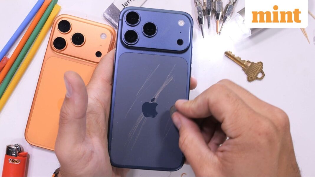iPhone 17 Pro getting scratched with everyday objects