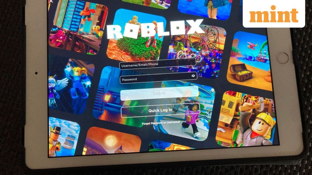 The gaming platform Roblox is displayed on a tablet, Oct. 30, 2021, in New York.
