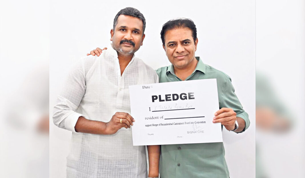 సికింద్రాబాద్ కంటోన్మెంట్ బోర్డు విలీనం కోసం BRS 1 లక్ష సంతకాల డ్రైవ్ను ప్రారంభించింది
– PARAHUSHAR NEWS