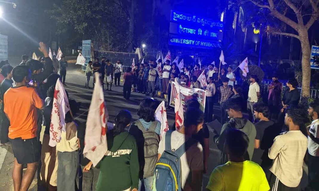 రోహిత్ చట్టం ప్రకారం UGC ఈక్విటీ మార్గదర్శకాలను అమలు చేయాలని SFI-HCU డిమాండ్ చేసింది
– PARAHUSHAR NEWS