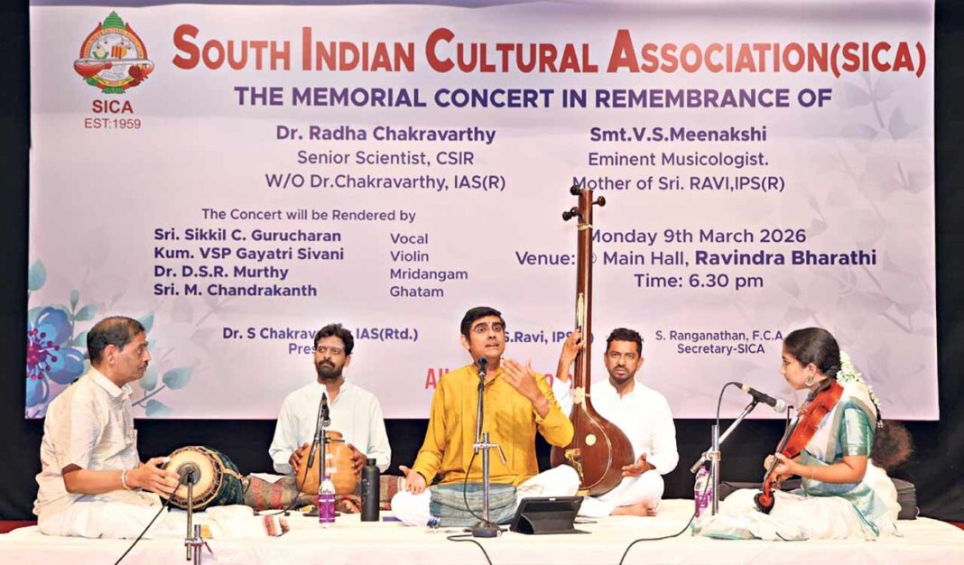 హైదరాబాద్లో SICA మెమోరియల్ కర్నాటిక్ కచేరీని నిర్వహిస్తోంది
– PARAHUSHAR NEWS