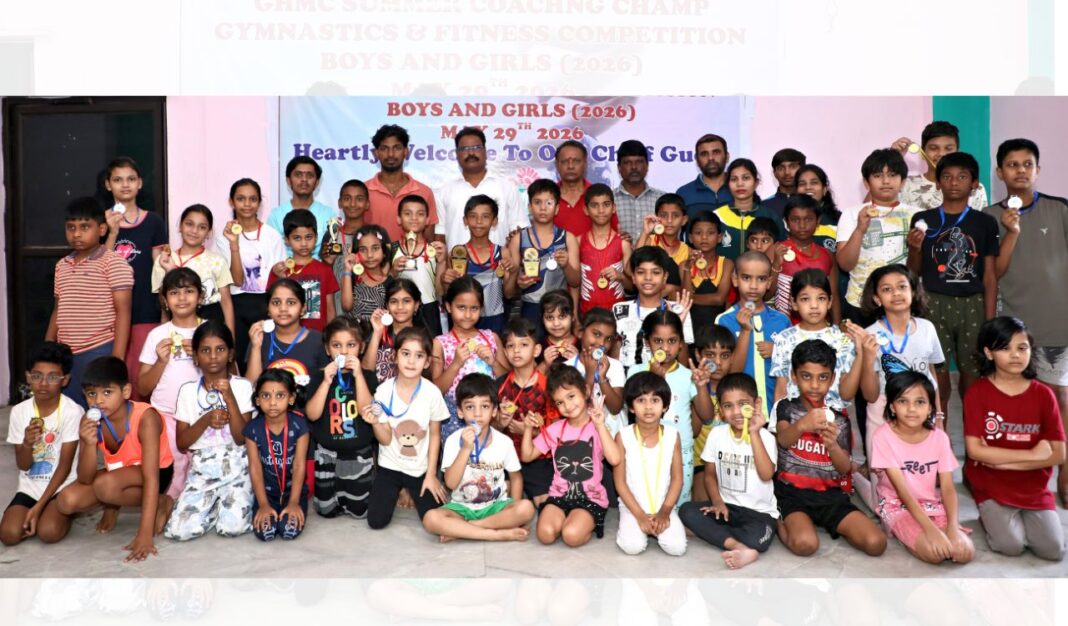 GHMC జిమ్నాస్టిక్స్ మీట్‌లో సిద్ధివినాయక్‌ అగ్రస్థానంలో నిలిచాడు
