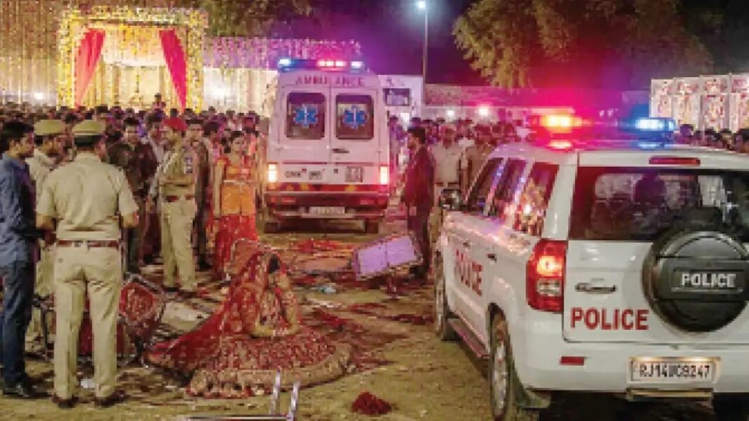 భరత్‌పూర్‌లో పెళ్లి సందర్భంగా భార్యను కాల్చి చంపిన వ్యక్తి ఆత్మహత్య చేసుకున్నాడు
