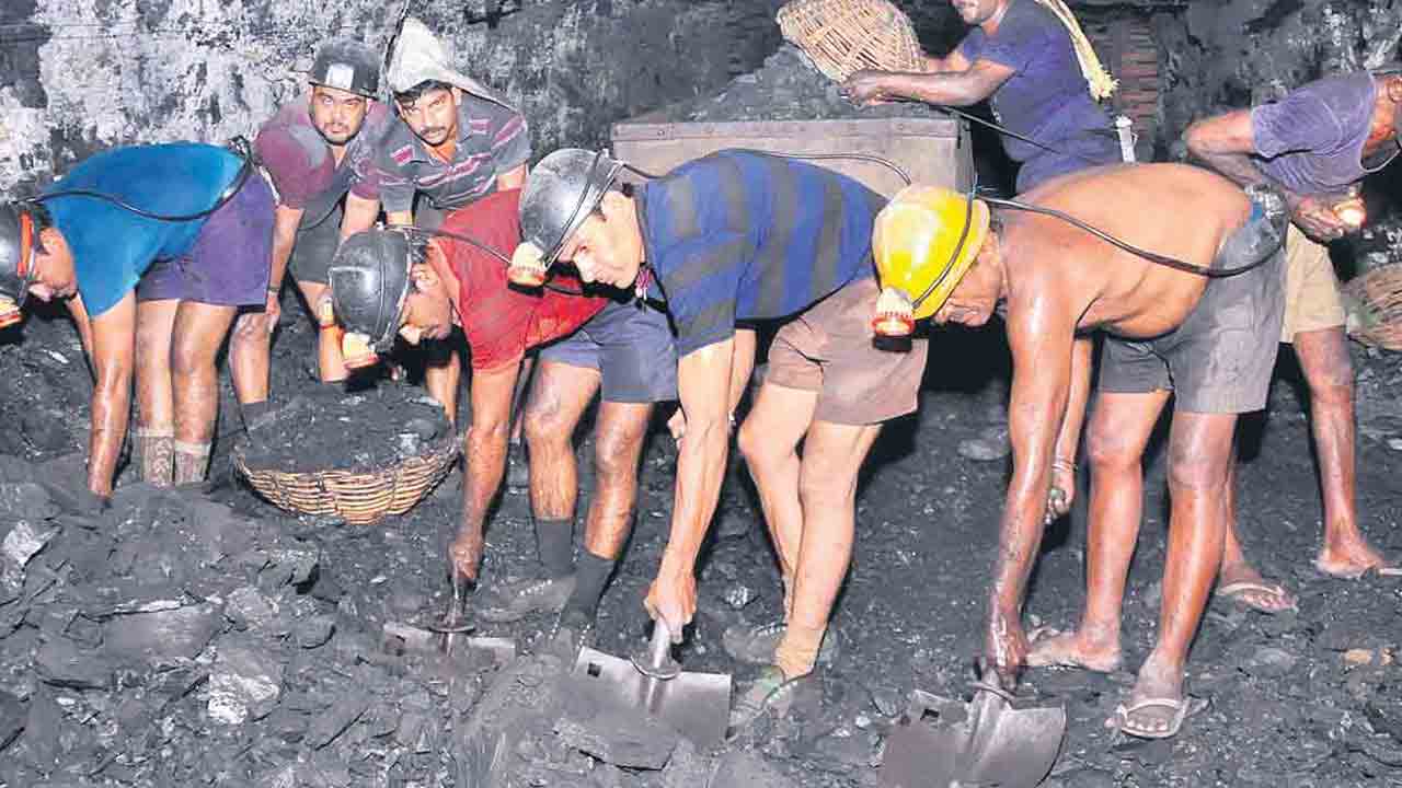 Singareni Coal | Coal coating on mud mounds in Singareni to show that there is no coal