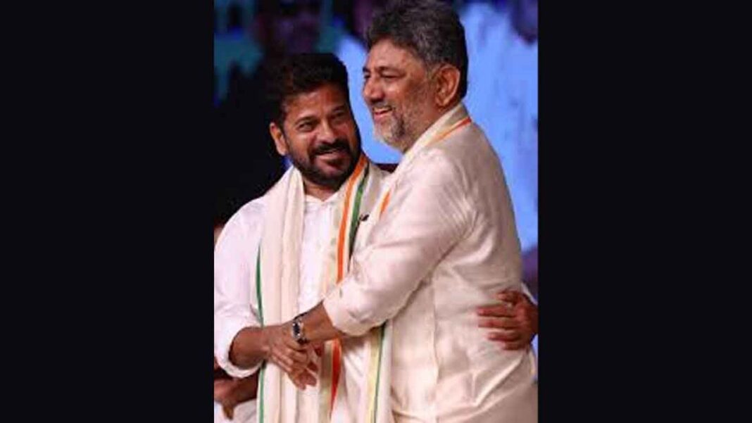 శివకుమార్ ప్రమాణ స్వీకారోత్సవానికి హాజరైన సీఎం రేవంత్ రెడ్డి
