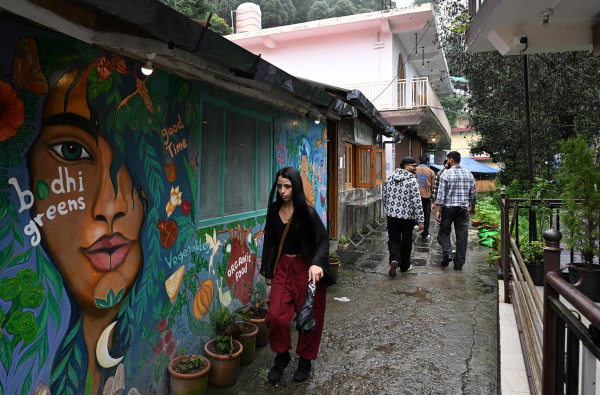 A view of the shops, hotels and residential buildings at Dharamkot.